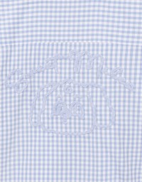 【Lyra & Toby】Embroidery Graphic Oversized Gingham Shirt Blouse