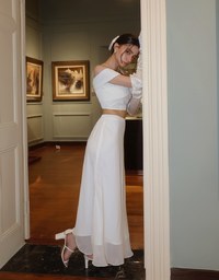 Layered Hem Flowy Chiffon Mermaid Maxi Skirt