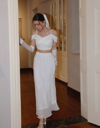 Layered Hem Flowy Chiffon Mermaid Maxi Skirt