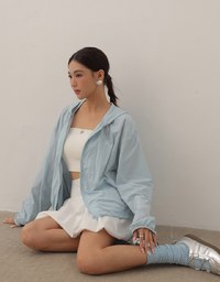 Skin Protection Sheer Zip Up Hoodie Jacket with AIR SPACE LOGO Embroidered