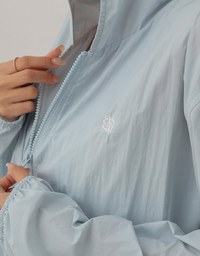 Skin Protection Sheer Zip Up Hoodie Jacket with AIR SPACE LOGO Embroidered