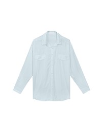 Skin Protection Sheer Button Up Oversized Blouse with Two Flap Pockets