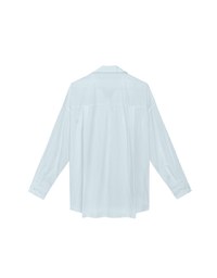 Skin Protection Sheer Button Up Oversized Blouse with Two Flap Pockets