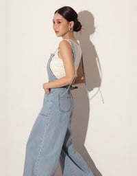 Casual Chic Wide Leg Jeans Denim Jumpsuit with Front Pocket