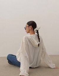 Skin Protection Sheer Zip Up Hoodie Jacket with AIR SPACE LOGO Embroidered