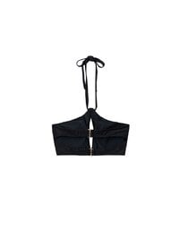 Argyle Textured Halter Neck Cut Out Bikini Top