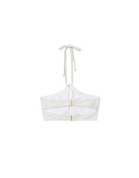 Argyle Textured Halter Neck Cut Out Bikini Top