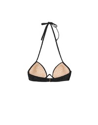 【PUSH UP】2 Way 3D Shaping W Underwire Glossy Push Up Halter Bikini Top