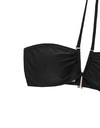 【PUSH UP】Multiway Glossy Crisscross Deep V Bandeau Bikini Top