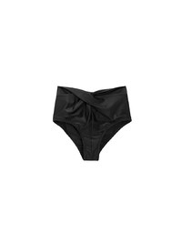 Twist Front High Waist Glossy Bikini Bottom