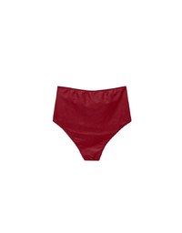 Twist Front High Waist Glossy Bikini Bottom