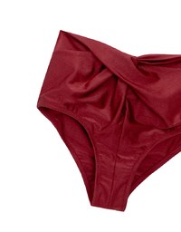 Twist Front High Waist Glossy Bikini Bottom