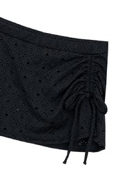 ダイヤ柄レース サイドリボンスカート