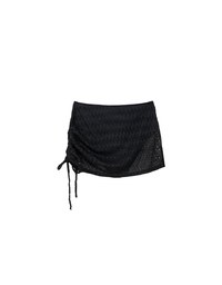 Lace Crochet Sheer Adjustable Drawstring Ruched Bikini Cover Up Skirt