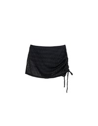 Lace Crochet Sheer Adjustable Drawstring Ruched Bikini Cover Up Skirt