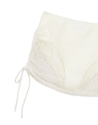 Lace Crochet Sheer Adjustable Drawstring Ruched Bikini Cover Up Skirt