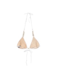 【DOUBLE PUSH】Luxury Gold Chain Shoulder Straps Bikini Top