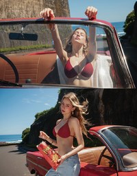 【DOUBLE PUSH】Luxury Gold Chain Shoulder Straps Bikini Top