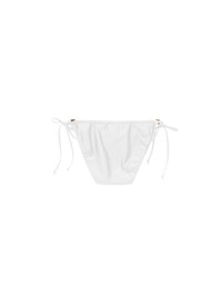 Low Rise Adjustable Tie Side Bikini Bottom with Metallic Logo Charm