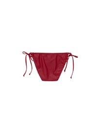 Low Rise Adjustable Tie Side Bikini Bottom with Metallic Logo Charm