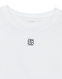 AIR SPACE LOGO Embroidered Cropped Ribbed Top with Side Ruched Detail