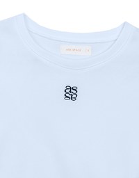 AIR SPACE LOGO Embroidered Cropped Ribbed Top with Side Ruched Detail