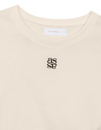 AIR SPACE LOGO Embroidered Cropped Ribbed Top with Side Ruched Detail
