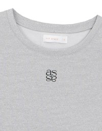 AIR SPACE LOGO Embroidered Cropped Ribbed Top with Side Ruched Detail