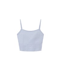 Summer Vibe Palm Embroidery Detail Padded Cami Crop Top