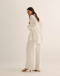 Cooling Fabric Lightweight Oversized Blouse with Pocket Detail