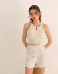 2 Way Cutout Knit Padded Cami Crop Top