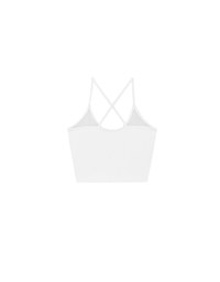 U Neck Sculpting Spaghetti Strap Cami Padded Top with Cross Strap Back Detail