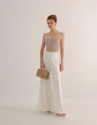V Neck Sculpting Spaghetti Strap Cami Padded Top with Clean Back Design