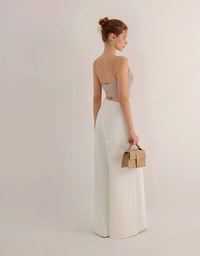 V Neck Sculpting Spaghetti Strap Cami Padded Top with Clean Back Design