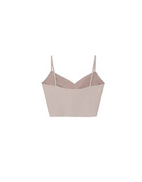 V Neck Sculpting Spaghetti Strap Cami Padded Top with Clean Back Design