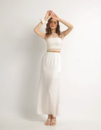 Crew Neck Sheer Mesh Short Sleeve Cropped Tee