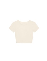 Crew Neck Sheer Mesh Short Sleeve Cropped Tee