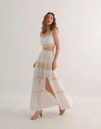 Ruched Sweetheart Boho Embroidered Padded Cami Top