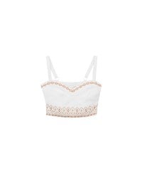 Ruched Sweetheart Boho Embroidered Padded Cami Top