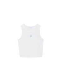 Star Shape Cut Out Ribbed Cropped Tank Top
