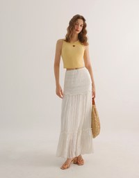 Star Shape Cut Out Ribbed Cropped Tank Top