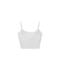 Cooling Fabric Cropped Cami Bra Top with Gold Chain Detail