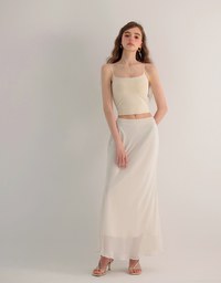 Basic Cooling Fabric Fitted Spaghetti Strap Camisole Bra Top