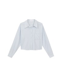 愛心點點單口袋短版襯衫