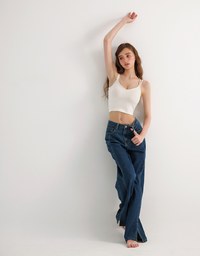 【AiR 2.0】Double Spaghetti Strap V Neck Open Back Bra Top