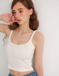 【AiR 2.0】Open Back Ribbed Bra Top with Wide Ruched Straps