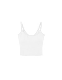 【AiR 2.0】Open Back Ribbed Bra Top with Wide Ruched Straps