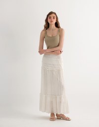 【AiR 2.0】Open Back Ribbed Bra Top with Wide Ruched Straps