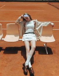 【Lyra & Toby】Embroidery Graphic Ribbed Halter Padded Tank Top