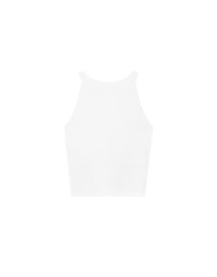 【Lyra & Toby】Embroidery Graphic Ribbed Halter Padded Tank Top